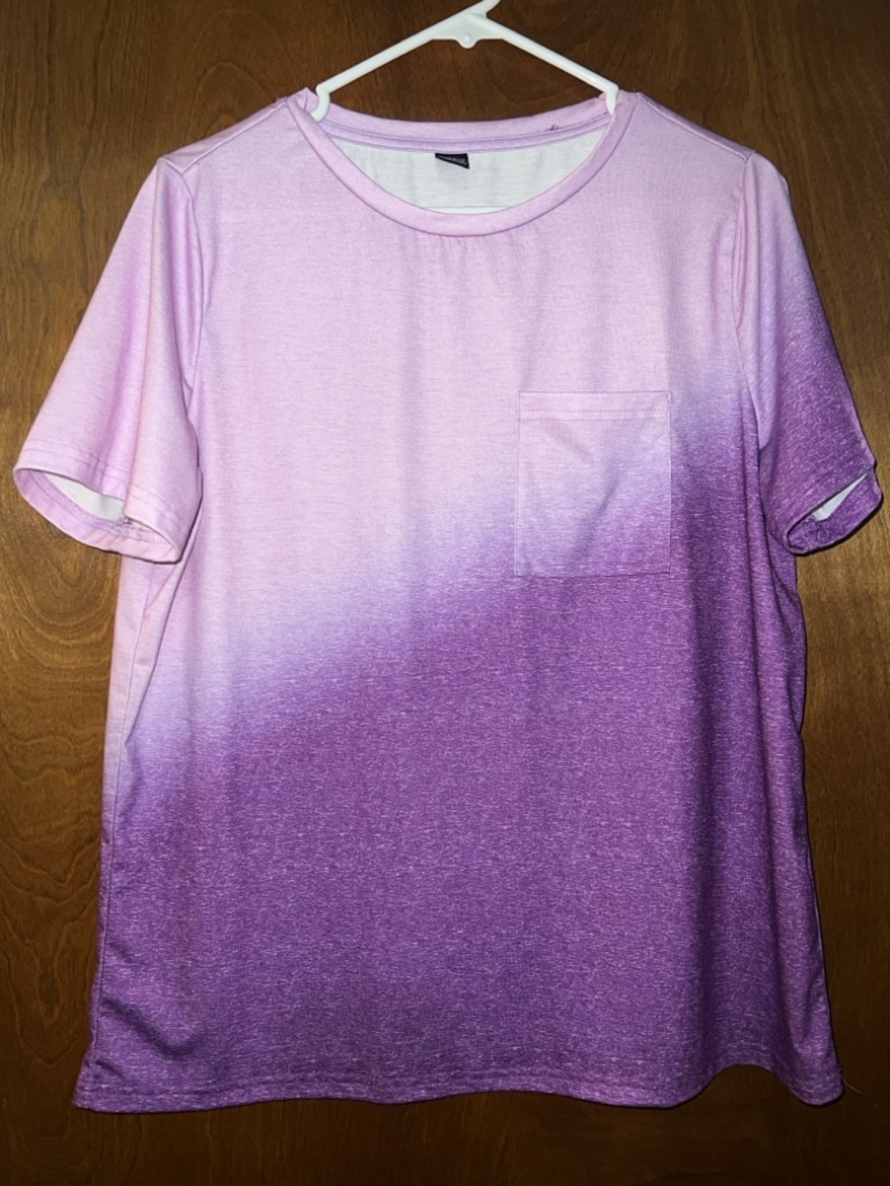 SHEIN Lilac to Lavender Ombre Tee with Pocket